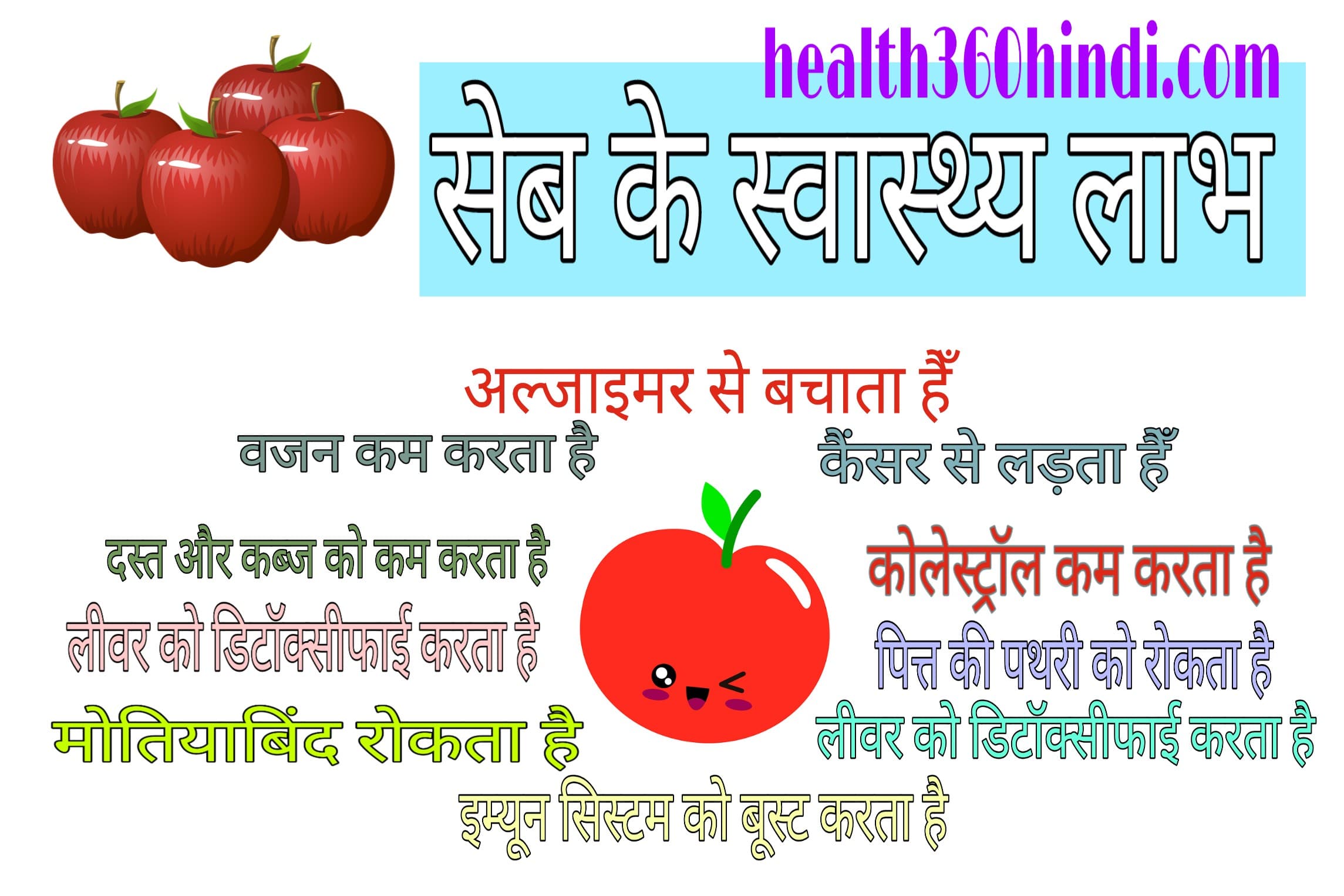 Health Benefits Apple in Hindi